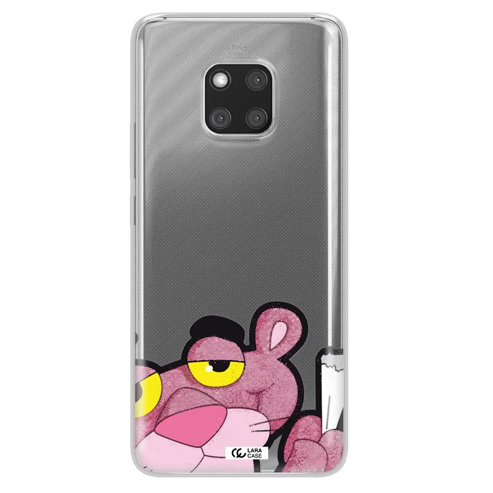 a cartoon of a pink bear Huawei Mate 20 Pro Clear TPU Case