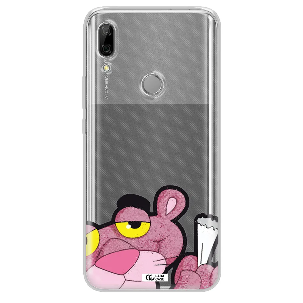 a cartoon of a pink bear Huawei P Smart Z Clear TPU Case