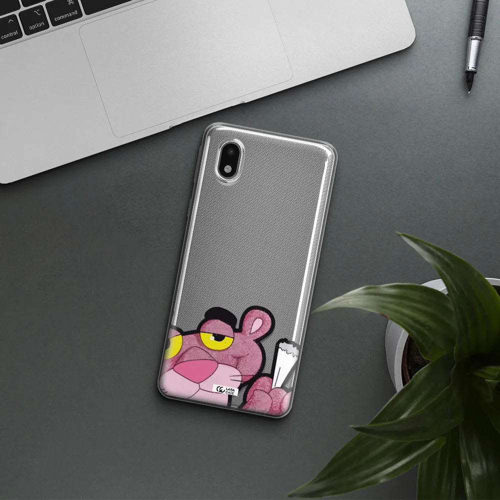 A Cartoon Of A Pink Bear Samsung A01 Core Clear Tpu Case