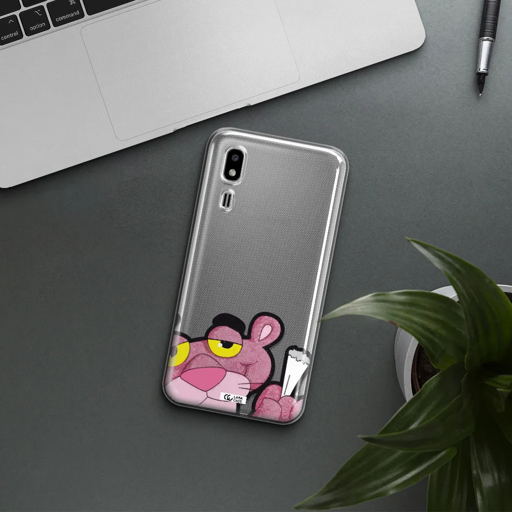 a cartoon of a pink bear Samsung A2 Core Clear TPU Case
