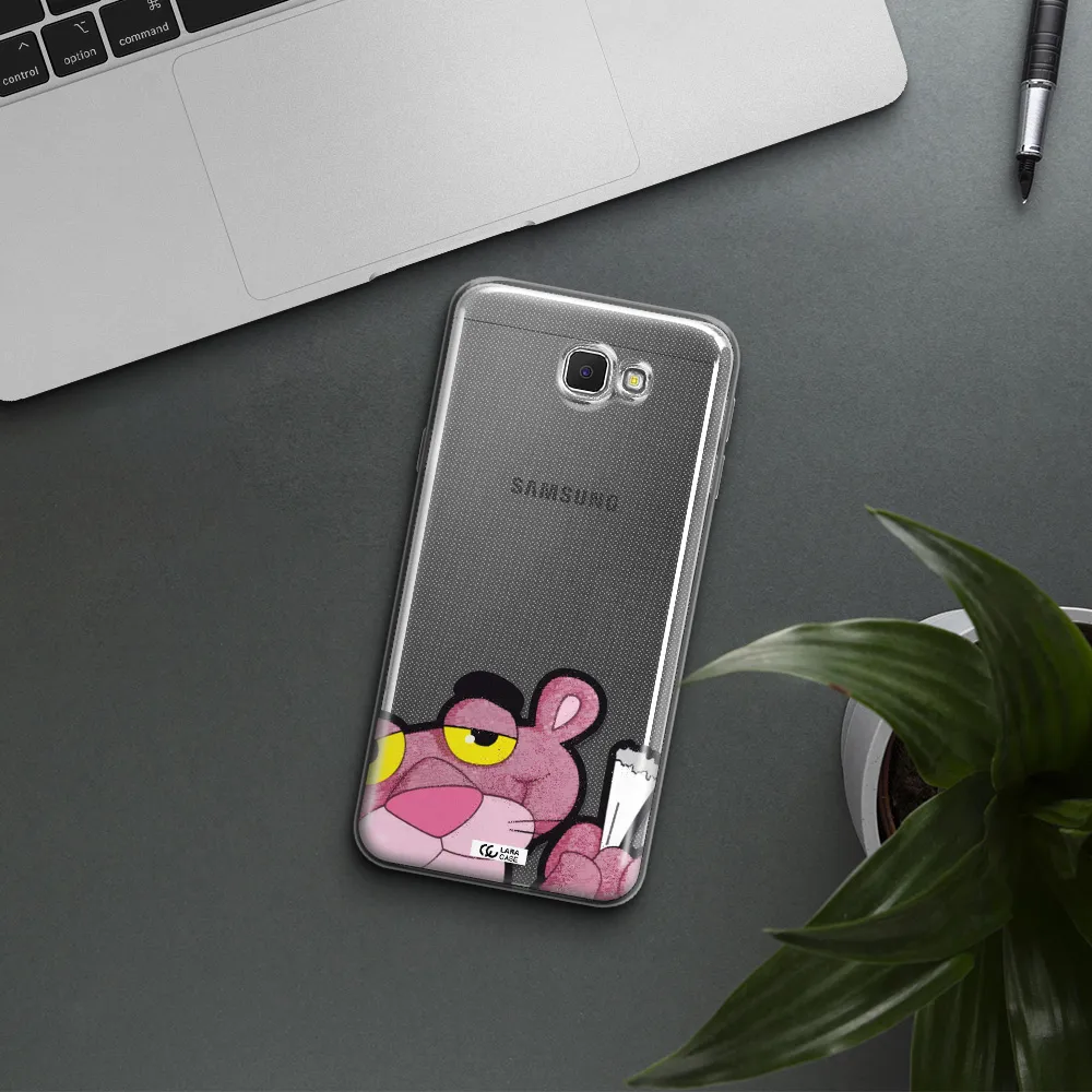 a cartoon of a pink bear Samsung J5 Prime Clear TPU Case