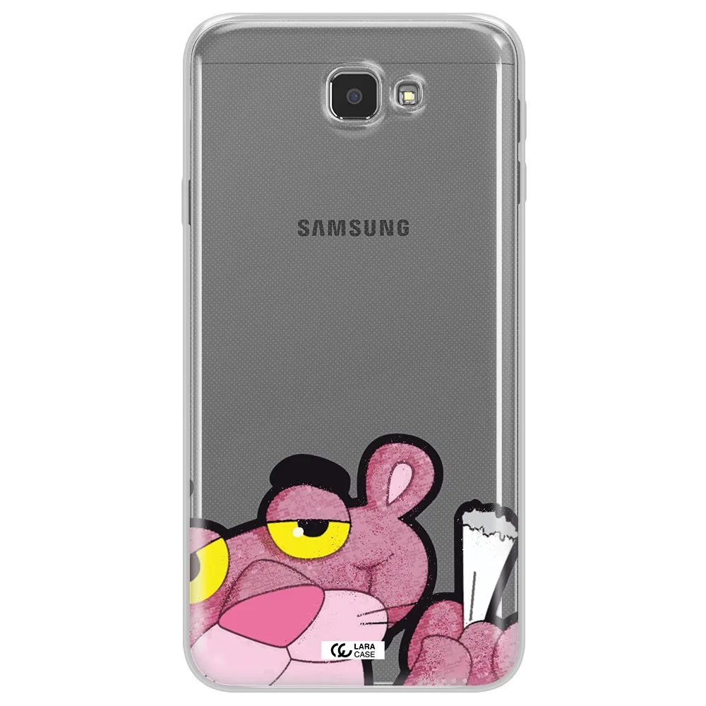 a cartoon of a pink bear Samsung J7 Prim Clear TPU Case