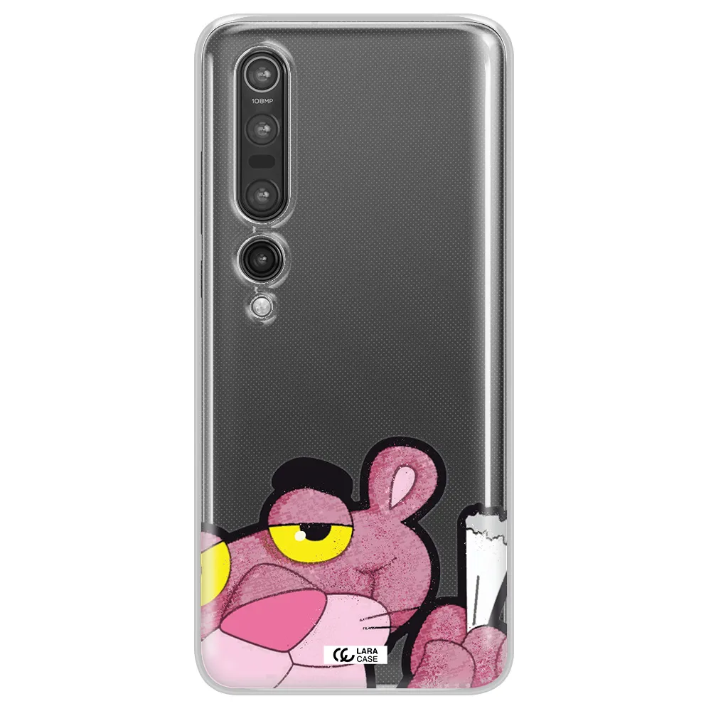 a cartoon of a pink bear Xiaomi Mi 10 Pro Clear TPU Case