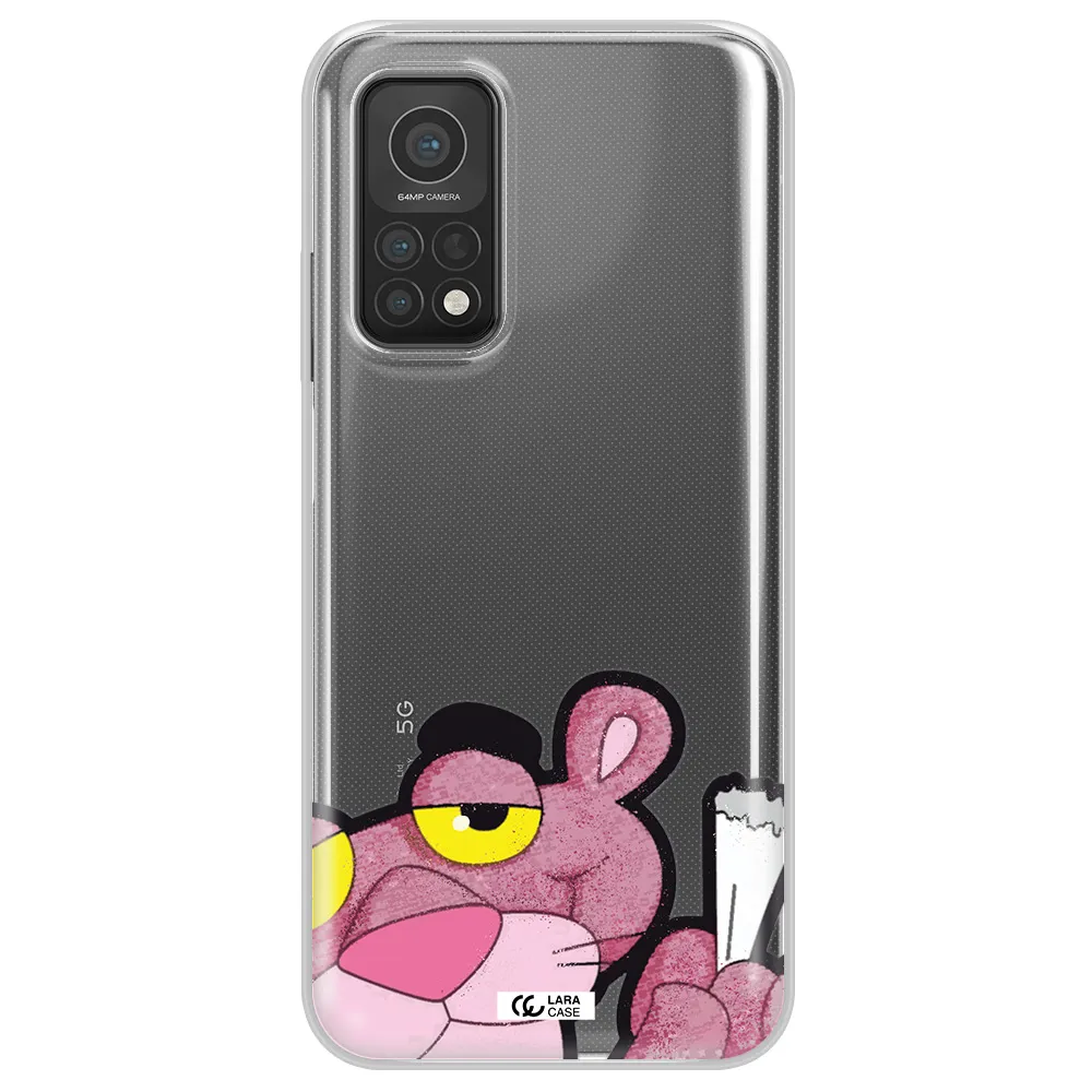 a cartoon of a pink bear Xiaomi Mi 10T Clear TPU Case