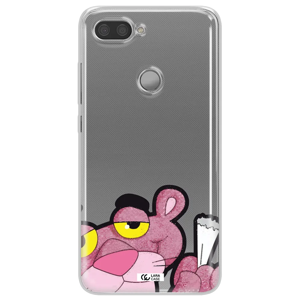 a cartoon of a pink bear Xiaomi Mi 8 Lite Clear TPU Case