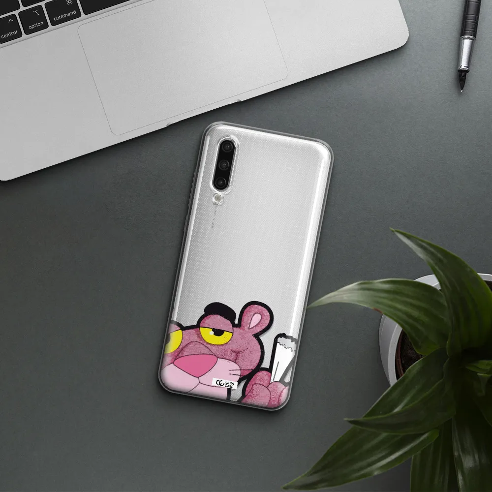 A Cartoon Of A Pink Bear Xiaomi Mi 9 Lite Clear Tpu Case