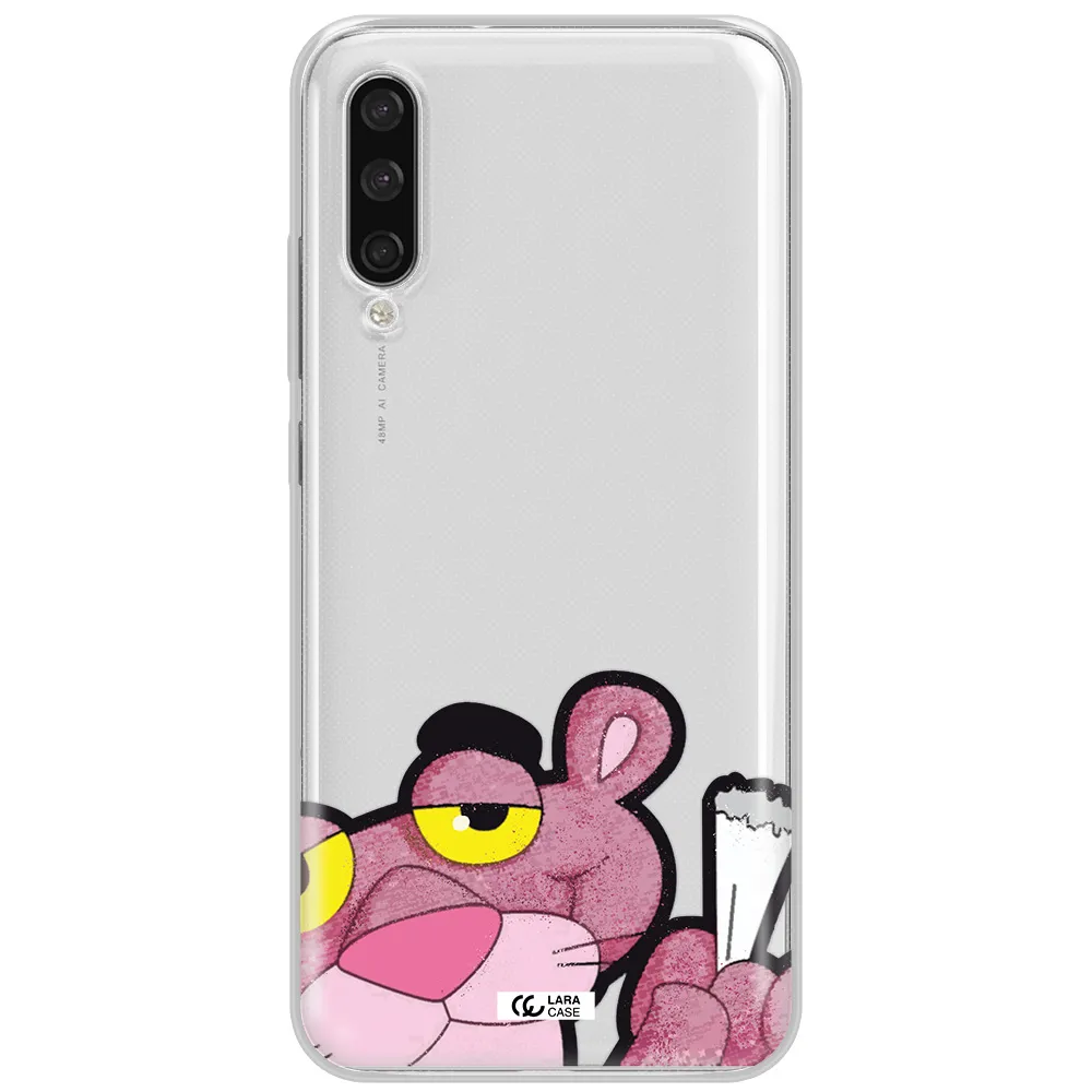 A Cartoon Of A Pink Bear Xiaomi Mi A3 Clear Tpu Case