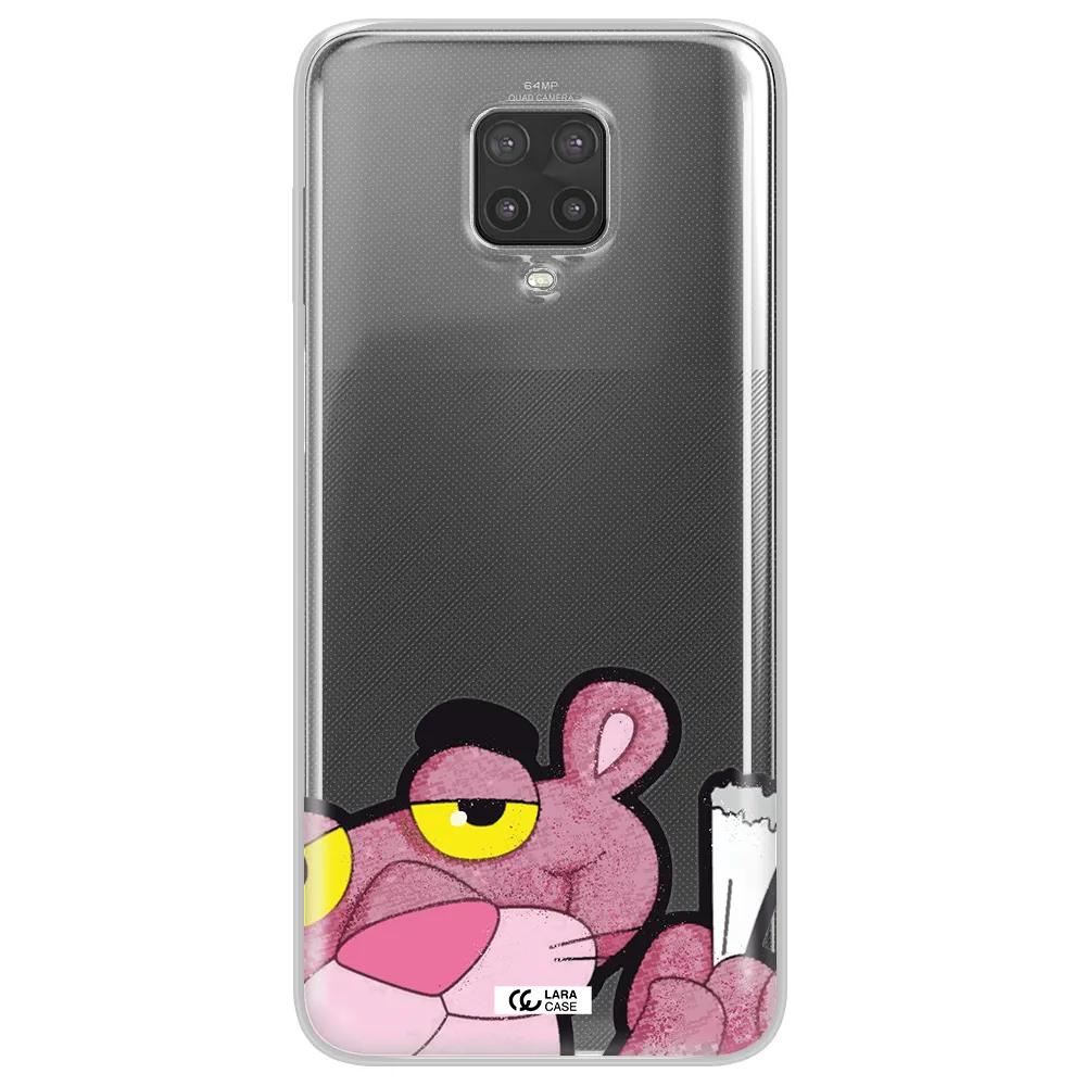 a cartoon of a pink bear Xiaomi Note 9 Pro Clear TPU Case