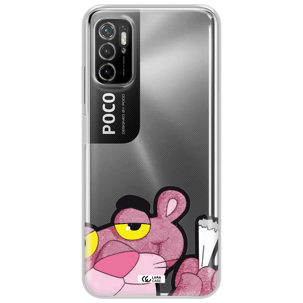A Cartoon Of A Pink Bear Xiaomi Poco M3 Pro Clear Tpu Case