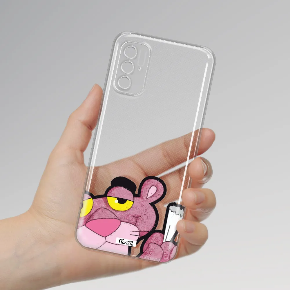A Cartoon Of A Pink Bear Xiaomi Poco M4 Pro 5G Clear Tpu Case