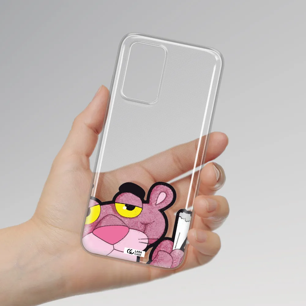 a cartoon of a pink bear Xiaomi Redmi 10 Clear TPU Case