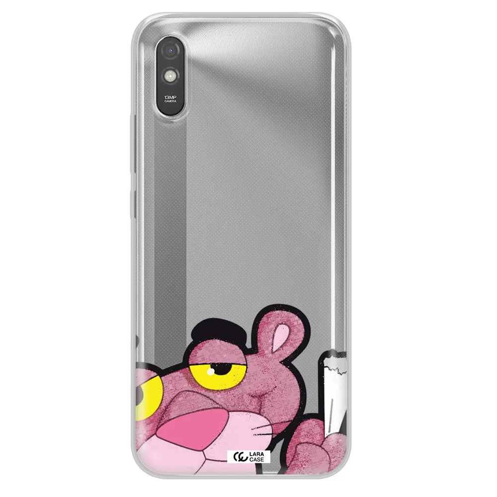 a cartoon of a pink bear Xiaomi Redmi 9A Clear TPU Case