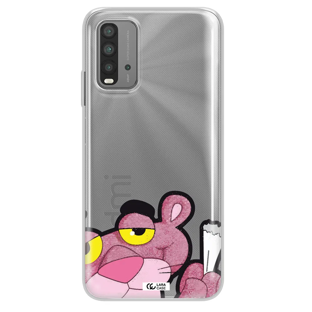 a cartoon of a pink bear Xiaomi Redmi 9T Clear TPU Case