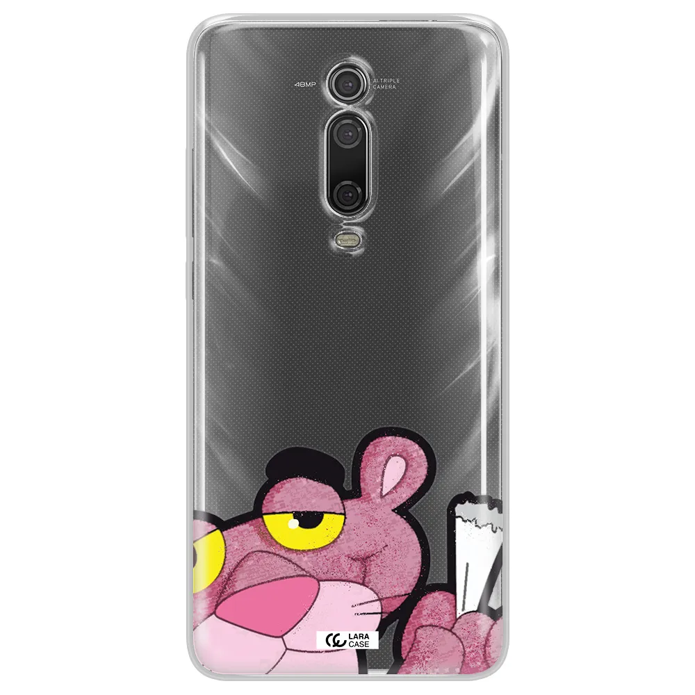 A Cartoon Of A Pink Bear Xiaomi Redmi K20 Clear Tpu Case