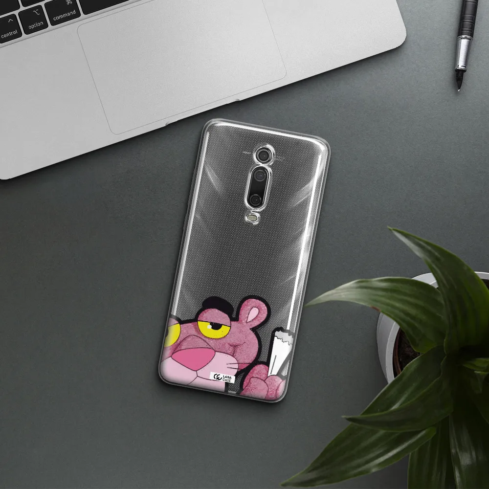 A Cartoon Of A Pink Bear Xiaomi Redmi K20 Clear Tpu Case