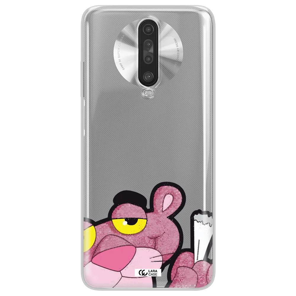 a cartoon of a pink bear Xiaomi Redmi K30 Clear TPU Case