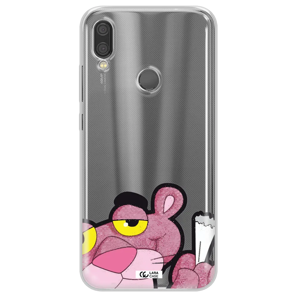 a cartoon of a pink bear Xiaomi Redmi Note 7 Clear TPU Case