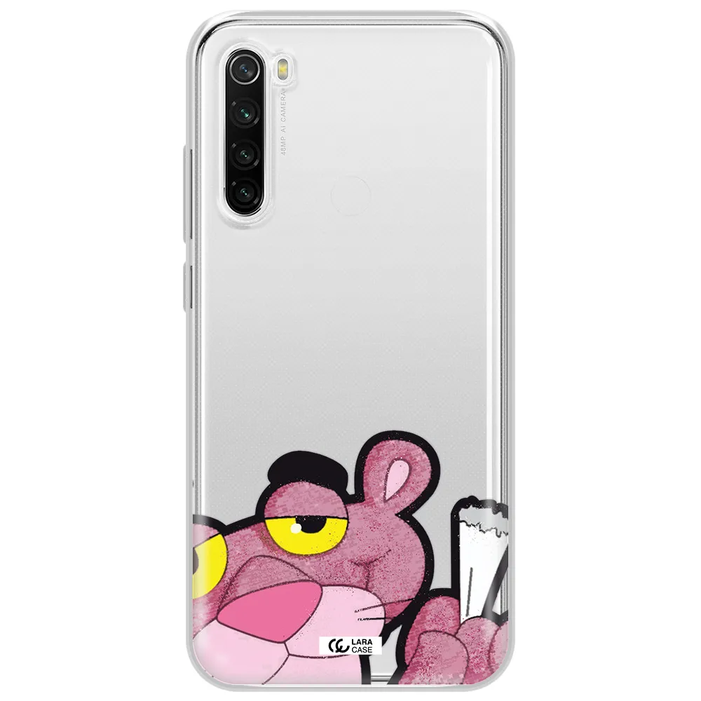 A Cartoon Of A Pink Bear Xiaomi Redmi Note 8T Clear Tpu Case