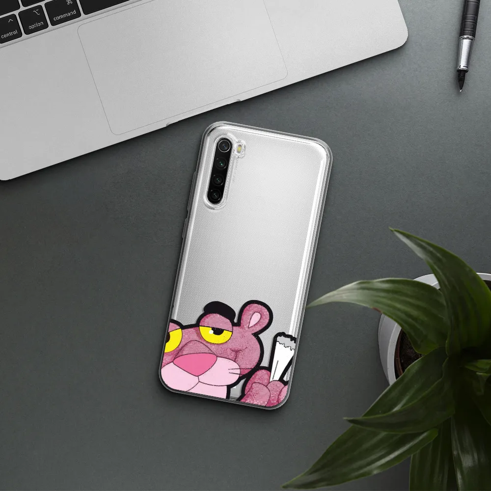 A Cartoon Of A Pink Bear Xiaomi Redmi Note 8T Clear Tpu Case