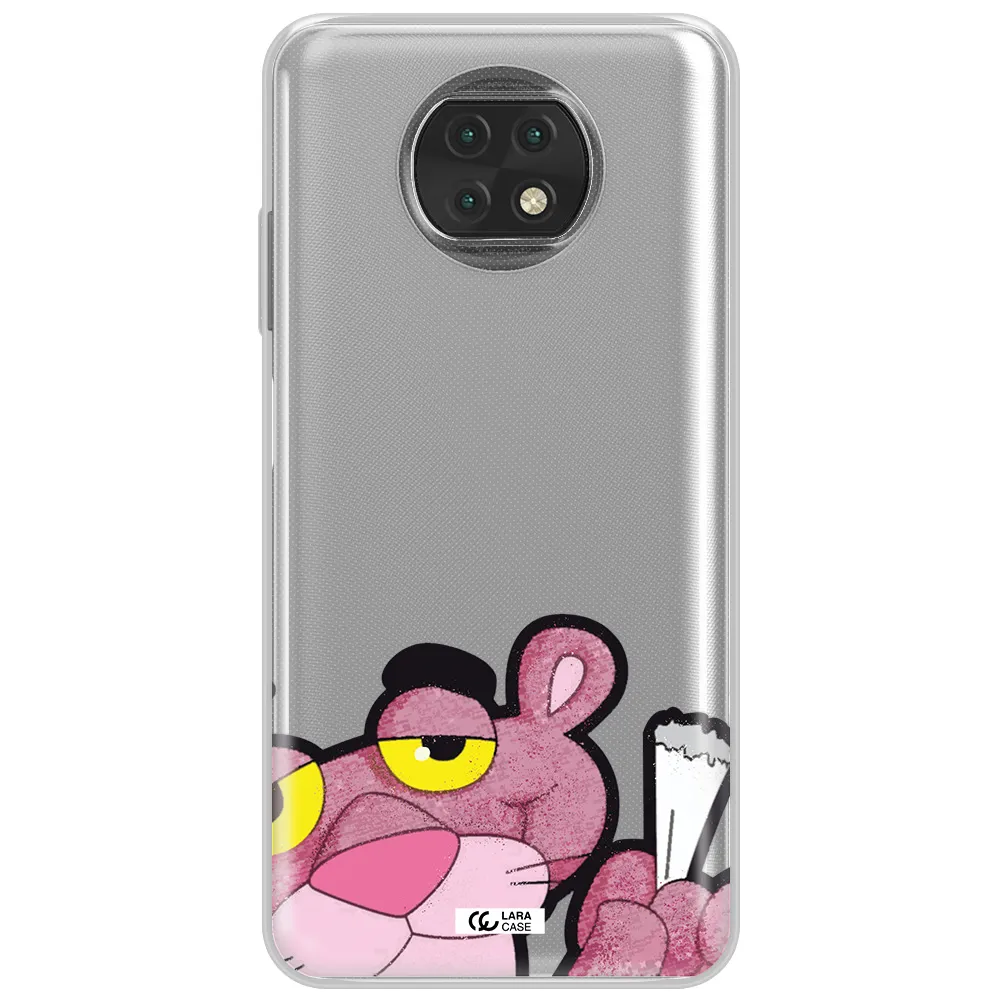 A Cartoon Of A Pink Bear Xiaomi Redmi Note 9T Clear Tpu Case