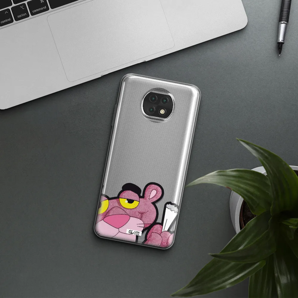 A Cartoon Of A Pink Bear Xiaomi Redmi Note 9T Clear Tpu Case