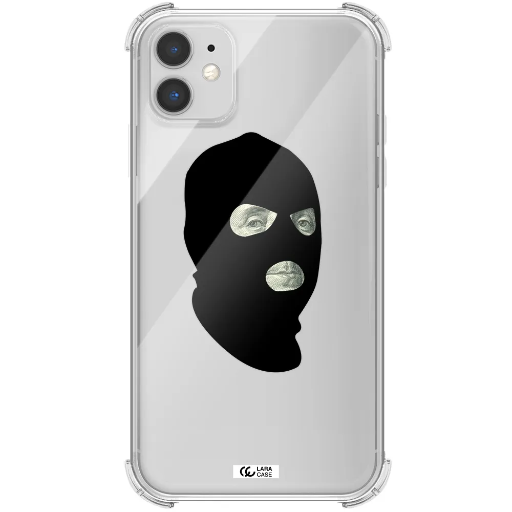 a person wearing a mask Apple iPhone 11 Clear PC Case