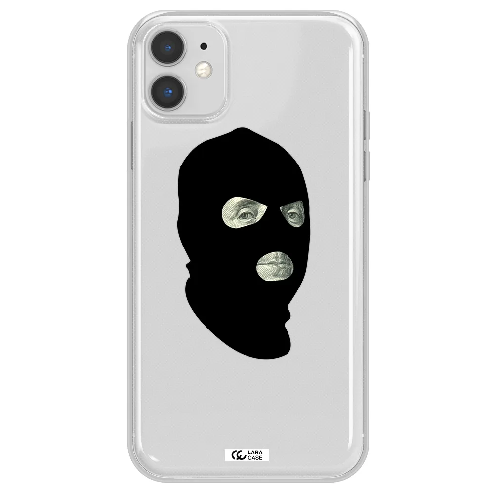 a person wearing a mask Apple iPhone 11 Clear TPU Case