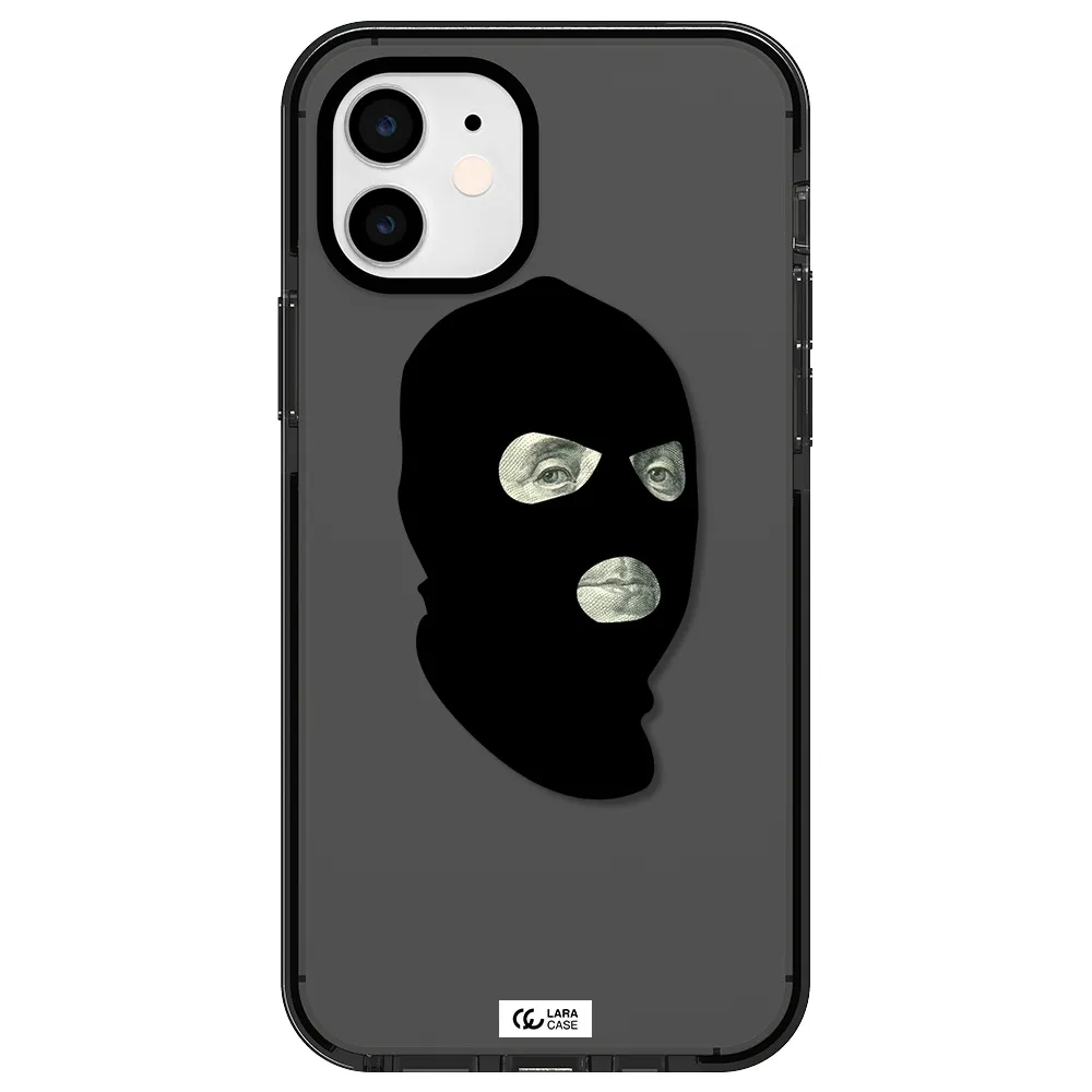 a person wearing a mask Apple iPhone 11 impact Smoke Black Case