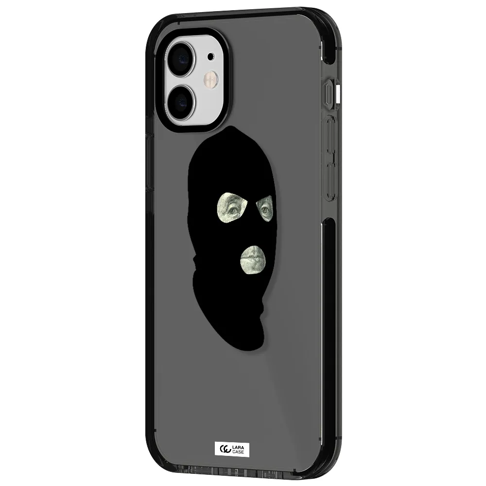 a person wearing a mask Apple iPhone 11 impact Smoke Black Case
