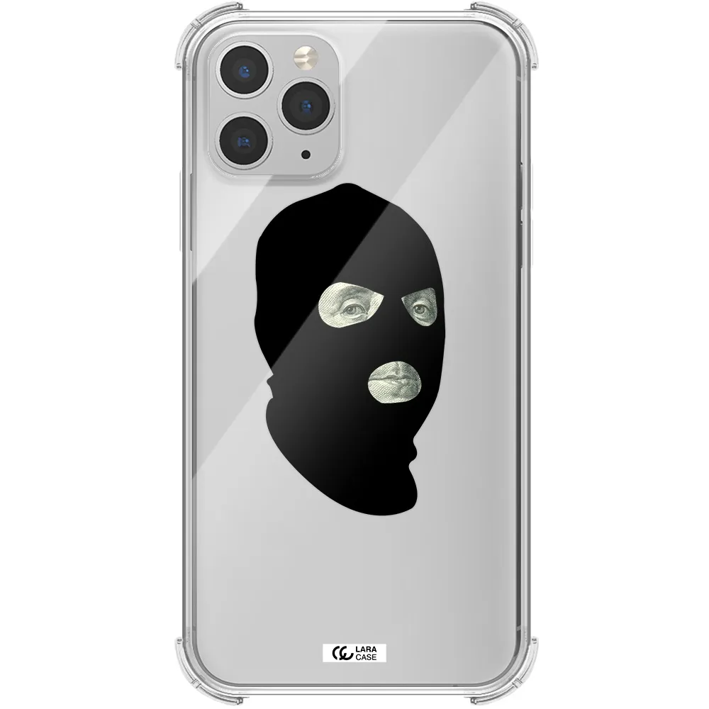 a person wearing a mask Apple iPhone 11 pro Clear PC Case