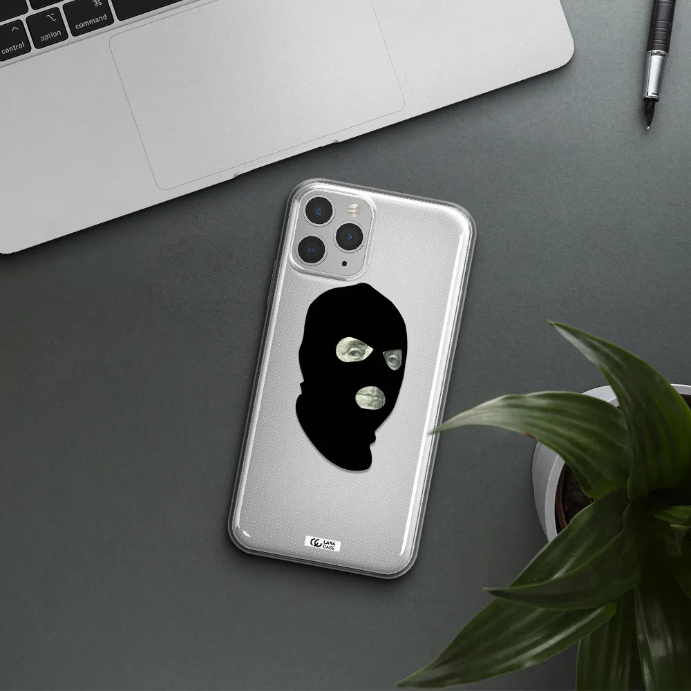 a person wearing a mask Apple iPhone 11 pro Clear TPU Case