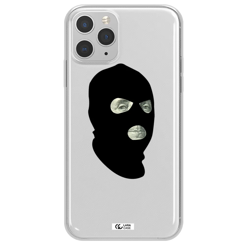 a person wearing a mask Apple iPhone 11 pro max Clear TPU Case