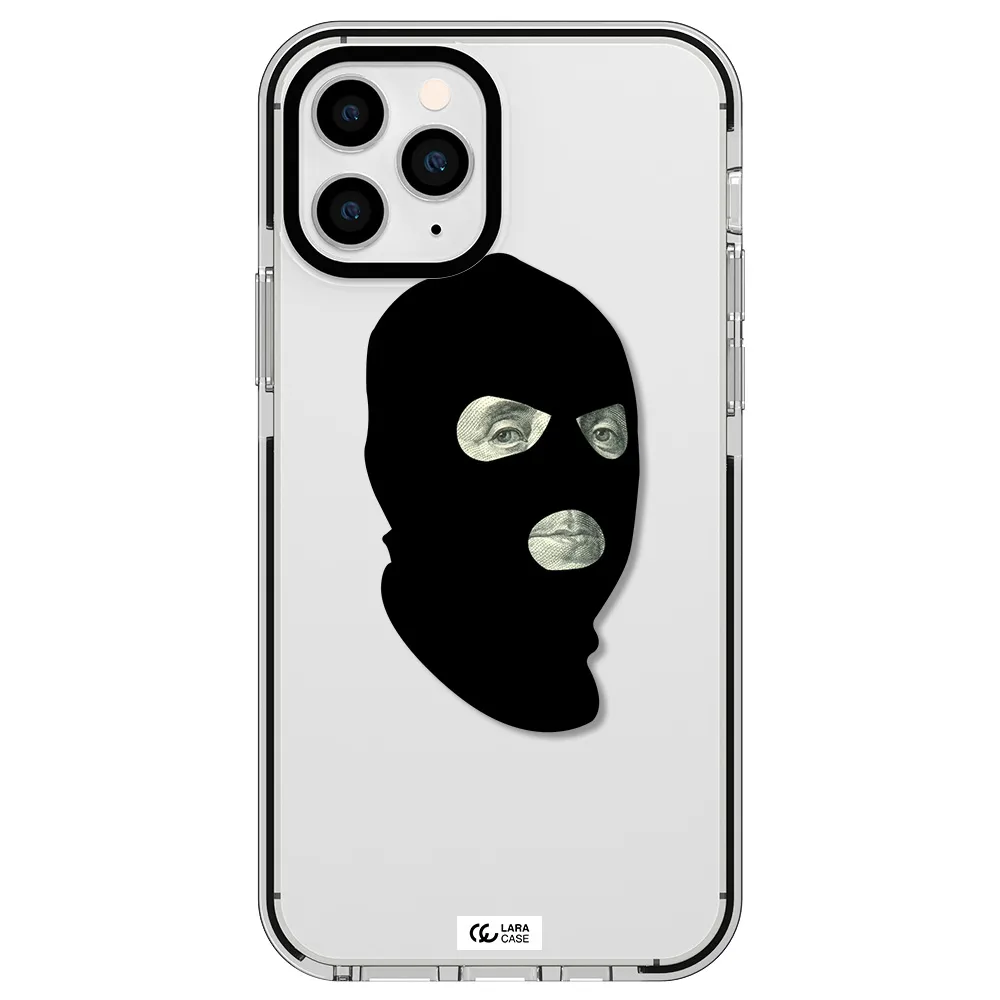 a person wearing a mask Apple iPhone 11 pro max impact black border Case