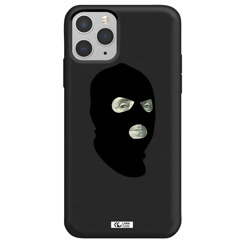 a person wearing a mask Apple iPhone 11 pro max Silicone black Case