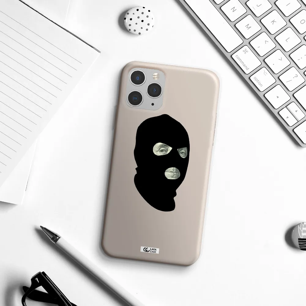 a person wearing a mask Apple iPhone 11 pro max Silicone Stone Case