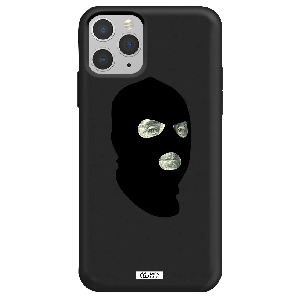 a person wearing a mask Apple iPhone 11 pro Silicone black Case