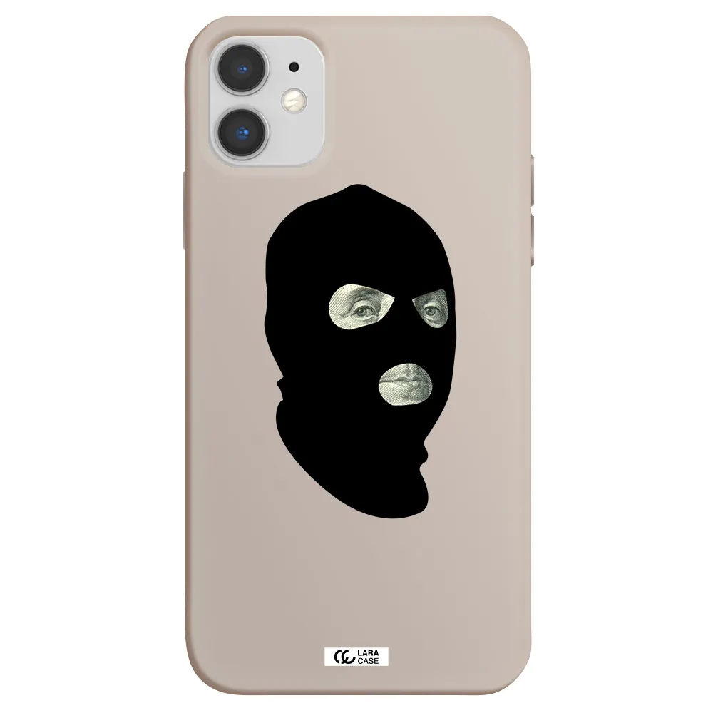 a person wearing a mask Apple iPhone 11 Silicone Stone Case