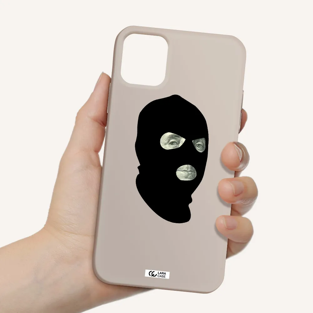 a person wearing a mask Apple iPhone 11 Silicone Stone Case