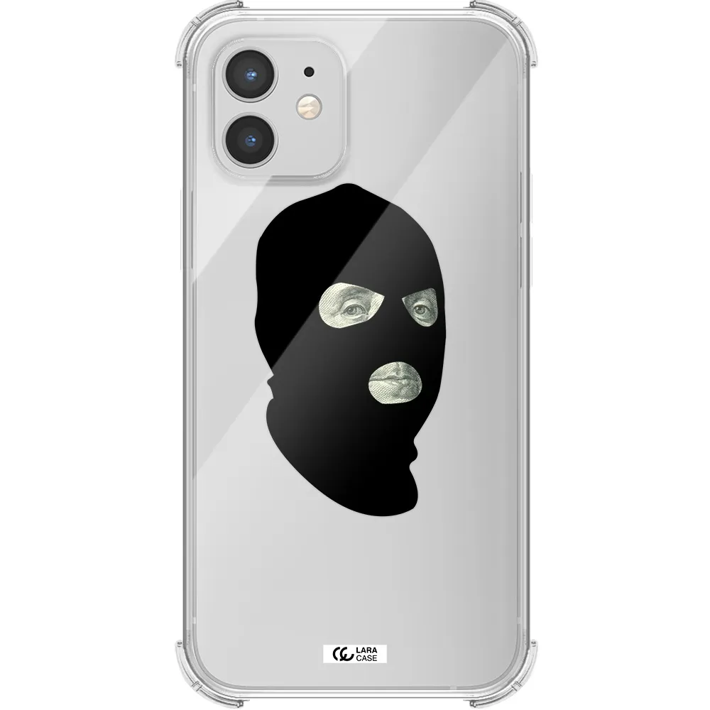 a person wearing a mask Apple iPhone 12 Clear PC Case