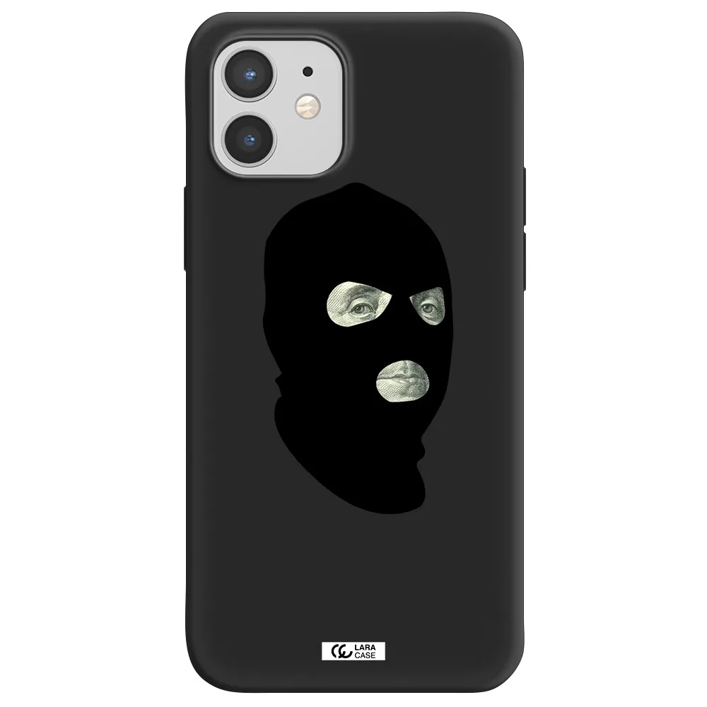 a person wearing a mask Apple iPhone 12 mini Silicone black Case