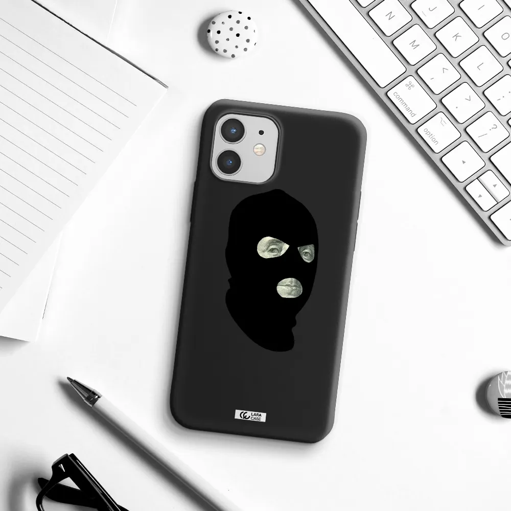 a person wearing a mask Apple iPhone 12 mini Silicone black Case