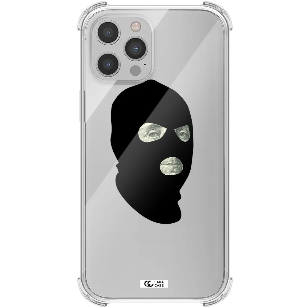 a person wearing a mask Apple iPhone 12 pro max Clear PC Case