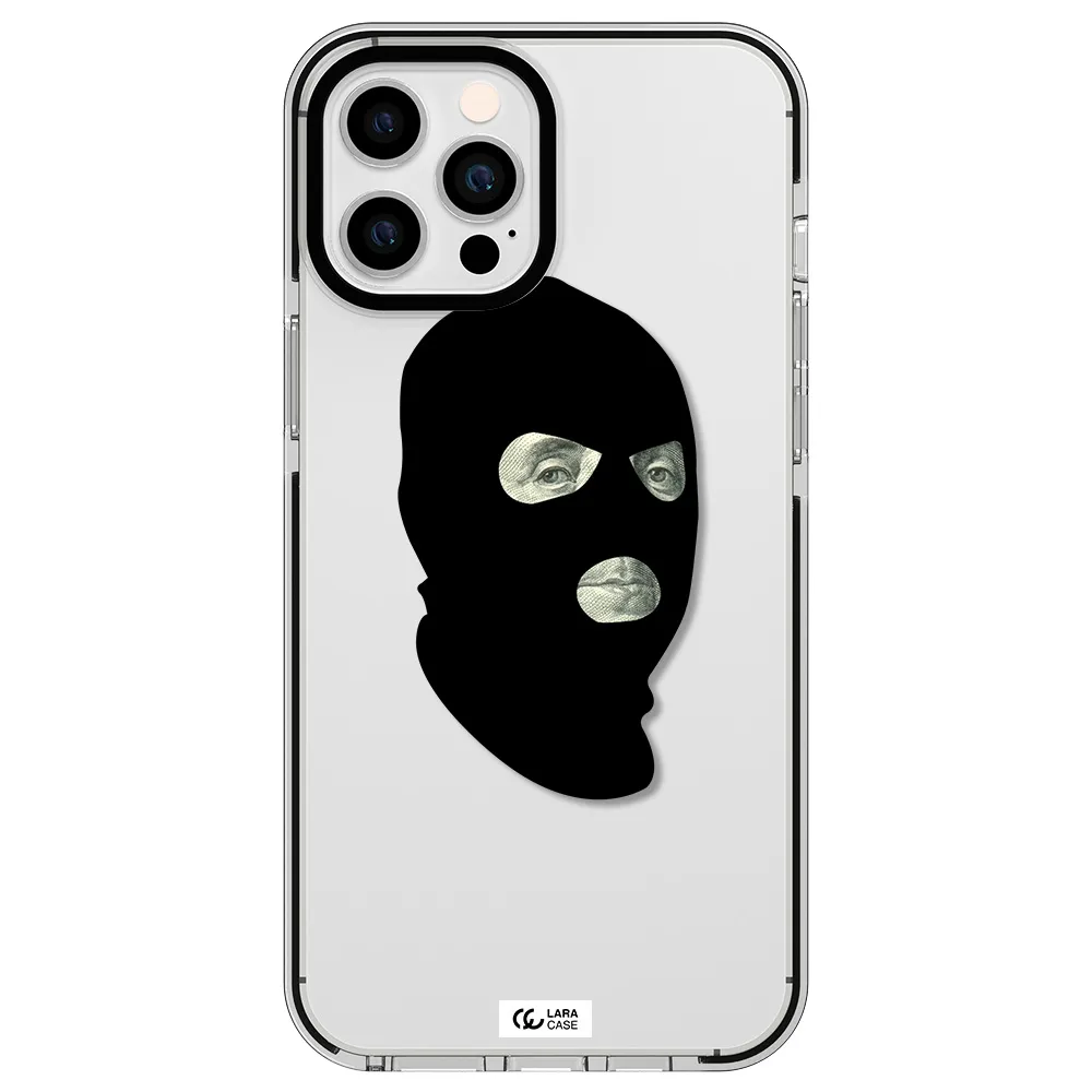 a person wearing a mask Apple iPhone 12 pro max impact black border Case