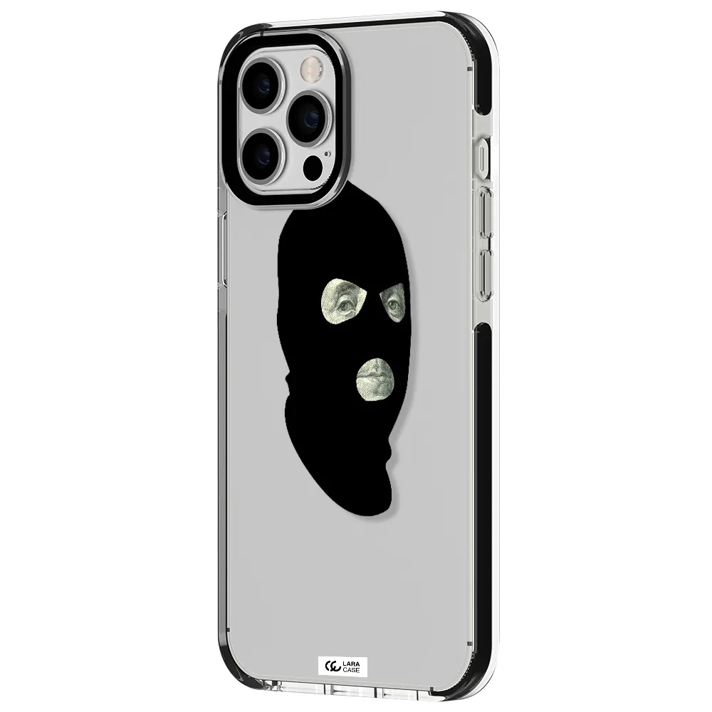 a person wearing a mask Apple iPhone 12 pro max impact black border Case