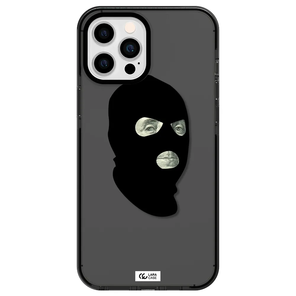 a person wearing a mask Apple iPhone 12 pro max impact Smoke Black Case