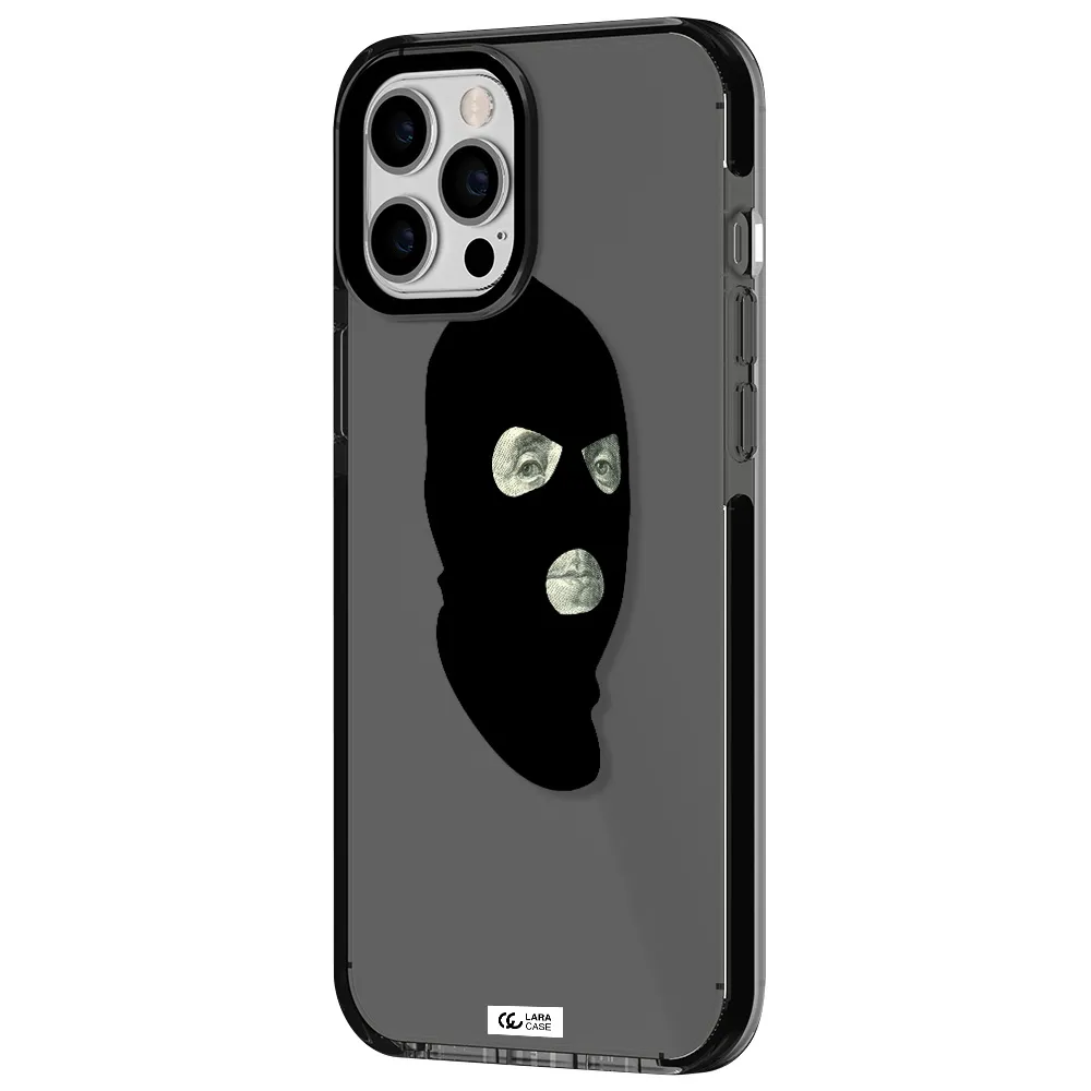 a person wearing a mask Apple iPhone 12 pro max impact Smoke Black Case