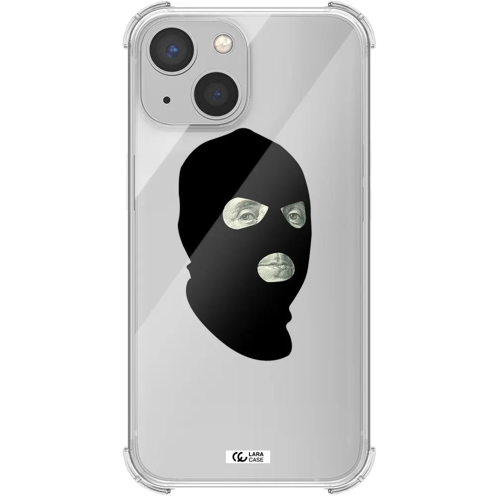 a person wearing a mask Apple iPhone 13 mini Clear PC Case