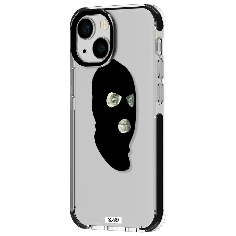 a person wearing a mask Apple iPhone 13 mini impact black border Case