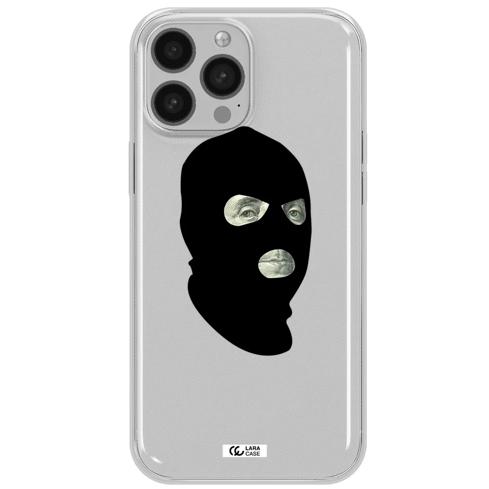 a person wearing a mask Apple iPhone 13 Pro Clear TPU Case