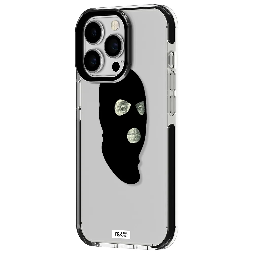 a person wearing a mask Apple iPhone 13 Pro impact black border Case